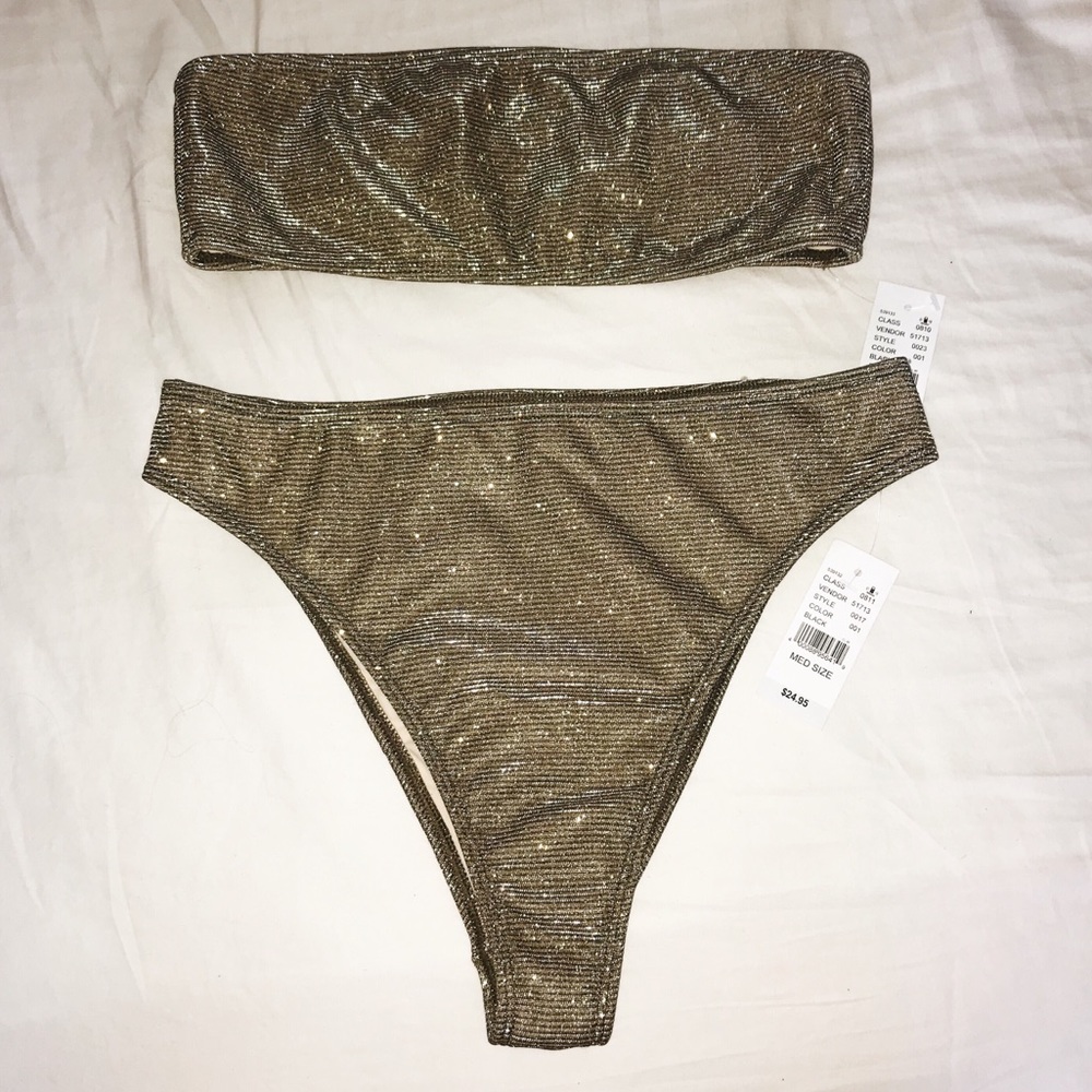 Pac Sun High Waisted Gold Bikini